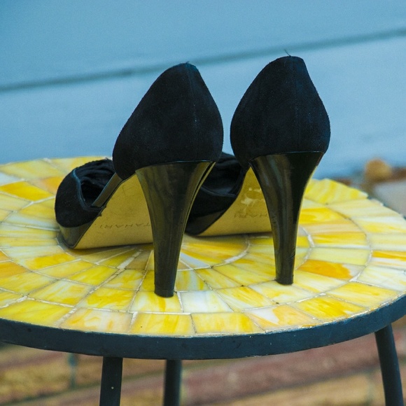 Tahari Black sequin lattice heels - Picture 4 of 6